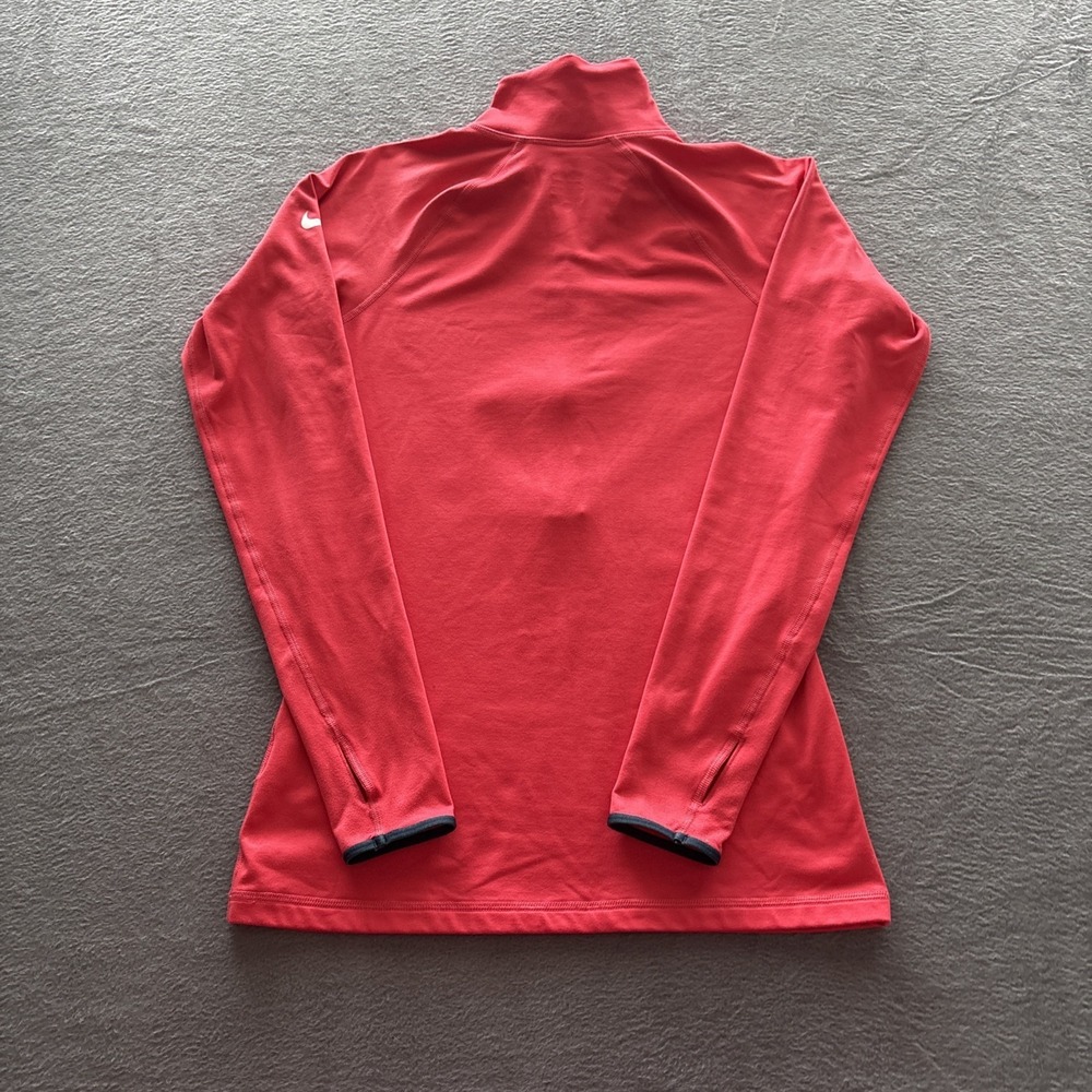 Nike Dri-Fit Pullover Womens Medium Red Long Sleeve Half Zip Running Top - Picture 6 of 10